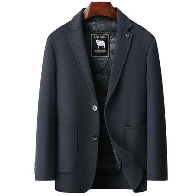 Autumn and Winter New Business Casual Goose Down Down Lining Double-sided Woolen Suit for Men