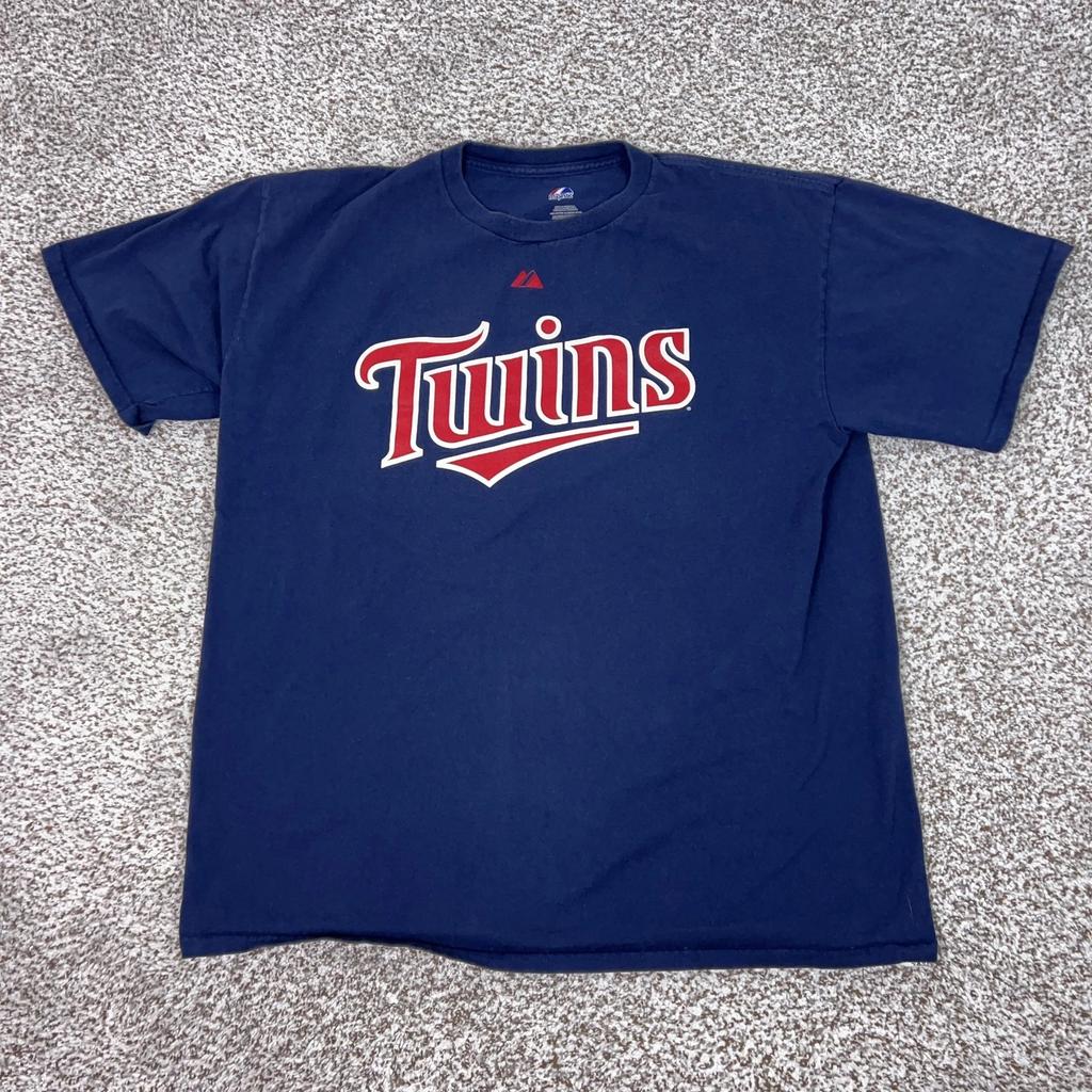 Minnesota Twins Shirt Herren XL Marineblau MLB Baseball Joe Mauer 7 Majestic Sport
