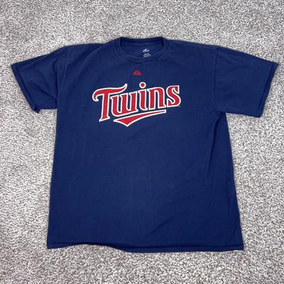 Minnesota Twins Shirt Herren XL Marineblau MLB Baseball Joe Mauer 7 Majestic Sport