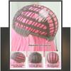Neue Damen Perücke Simulation Perücke 64 cm Haar Rosa Perücke Lange Lockige Perücke Volle Kopfbedeckung Rose Haarnetz Kopfschmuck Schönheit Dekoration Perücke