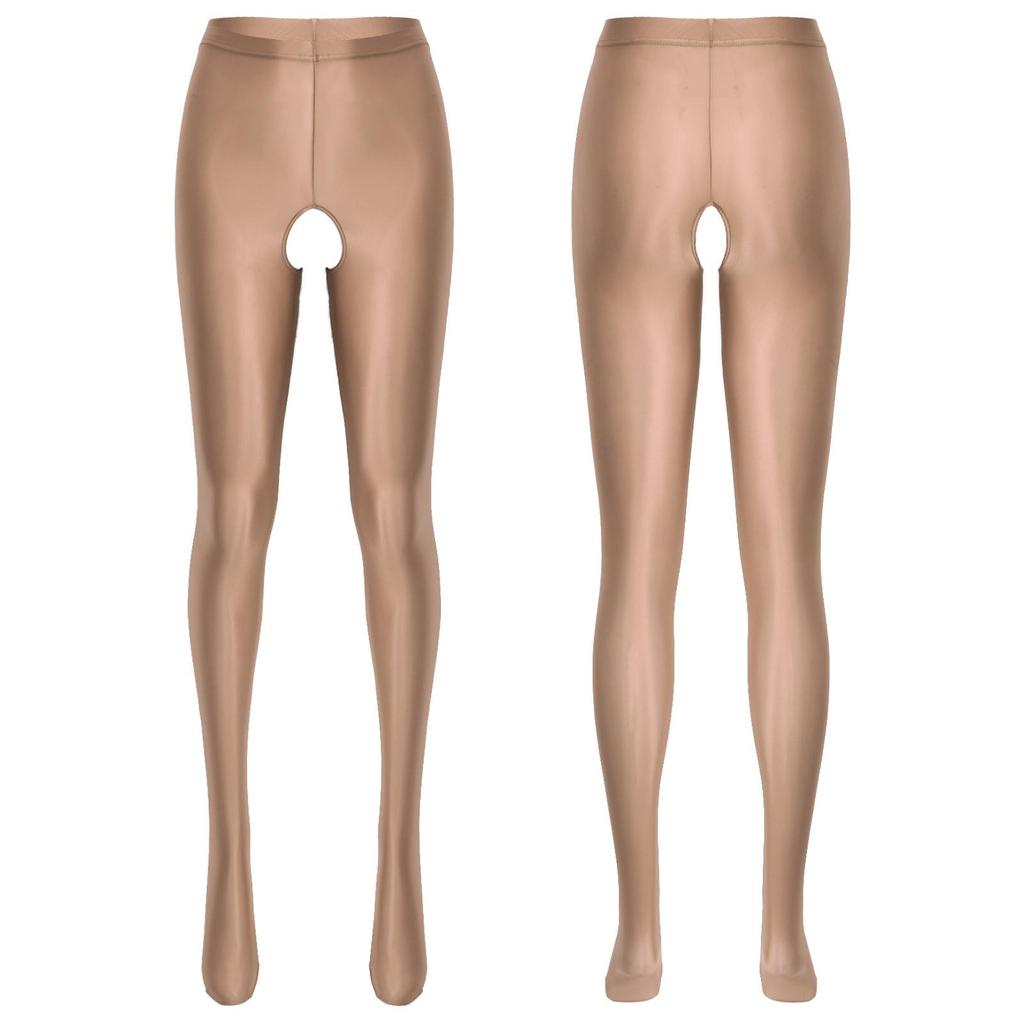 Women's High Waist Control Top Tights Shiny Pantyhose Silky Stockings