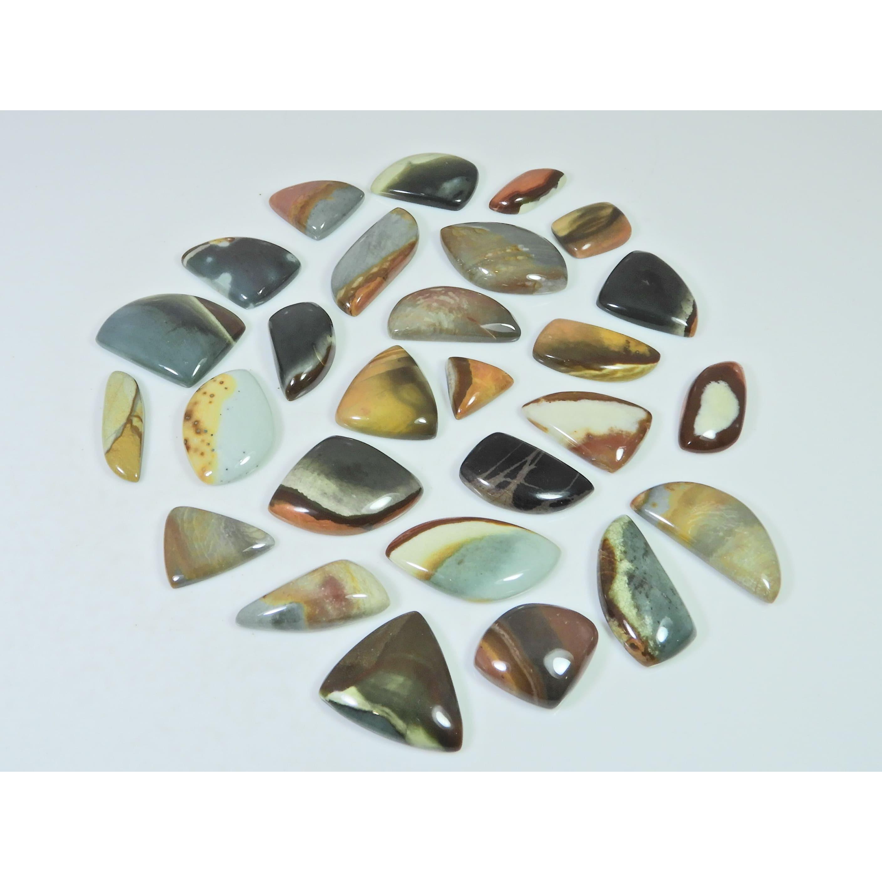 320Cts.Natural Imperial Jasper Fancy Shape Cabochon Loose Gemstone 27Pcs Lot C-2937