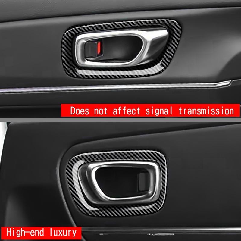 Car Interior Carbon Fiber Door Handle Frame Cover Trim Accessories For Honda HRV HR-V Vezel