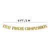 Feliz Pinche Cumpleaños Gold Glitter Banner, Spanish Happy Birthday Banner, Fiesta Mexican Themed Birthday Party Decorations