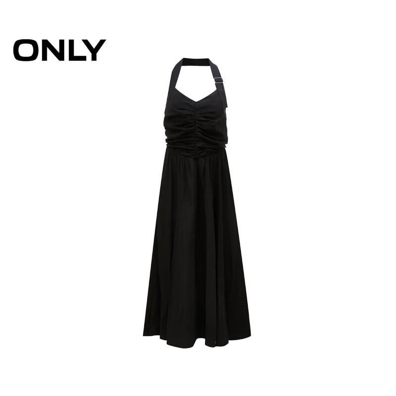 ONLY Women's V-Neck Halter A-Line Midi Dress