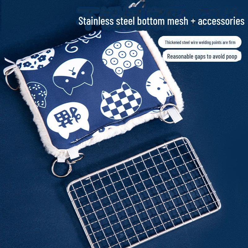 Parrot Warm Tiger Skin Hammock: Thickened Velvet Cotton Nest & Bird Toy for Winter