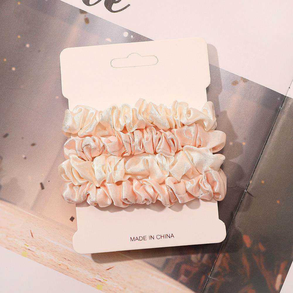 Cross-border Satin Hair Tie & Headband Set - Pig Intestine Style, Simple Ponytail, Leather Bun Tie