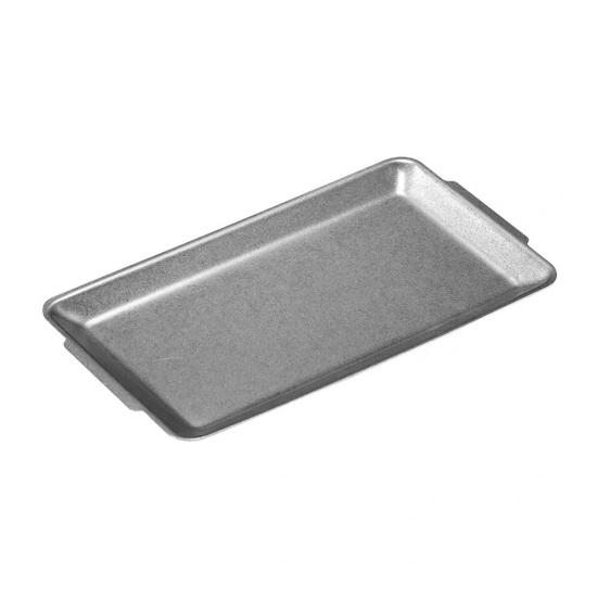 

Vintage Stainless Steel Rectangular Tray Retro Industrial BBQ Platter with Double Handles Large Heavy Duty Serving Dish for S
