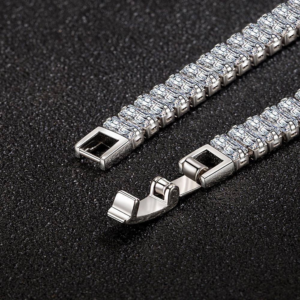 925 Sterling Silver Square AAA Zircon Bracelet Fashion Jewelry