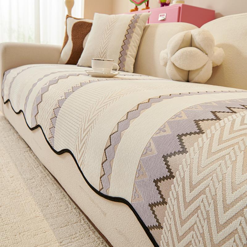 

All-season universal chenille sofa cushion fixed non-slip cover 2025 new leather sofa cushion cover cloth towel seat cushion 45 * 45Cm pillow cover