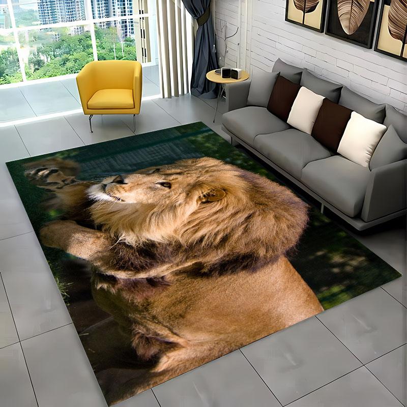 3D Dream Lion Animals Cartoon Carpet Rug for Home Living Room Bedroom Sofa DoormatDecor,Kid Play Area Rug Non-slip Floor MatGift