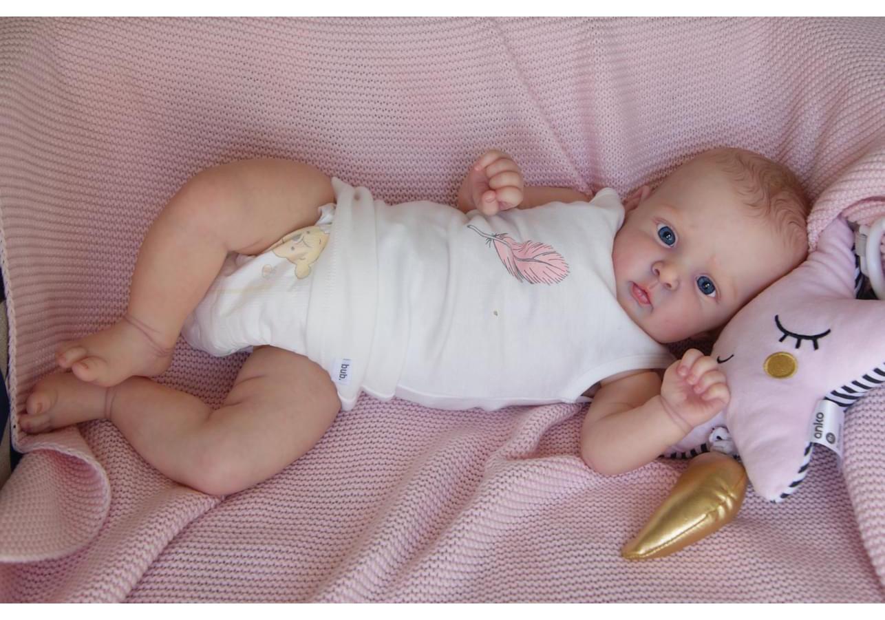 NPK 19-Inch Handmade Realistic Doll Jocy with 3D Skin and Visible Veins 48 cm cloth body