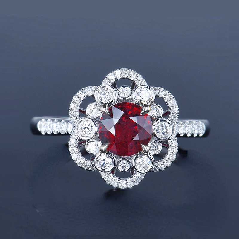 Sace Gems Klassisk Luksus Rød Zirkon Ring Dame Smykker Bryllup Løfte Selskap Gave