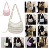 Damen Gesteppte Puffer Schultertasche Leichte Crossbody Umhängetasche Handtasche mit Verstellbarem Riemen für Reise Arbeit Shopping Weiß