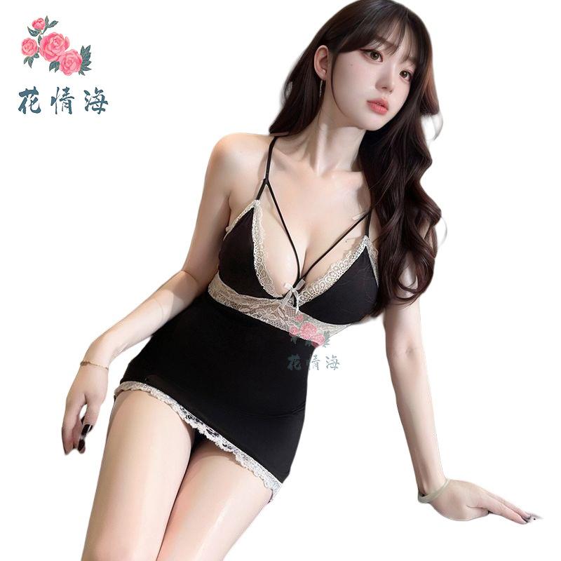 Sexy underwear, sexy suspenders, chest pads, backless lace edge, pure desire