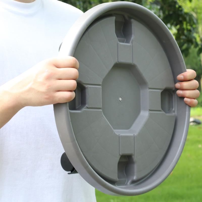 Universal Rolling Tray: Thickened Round Plastic Base with Removable Support for Potted Plants