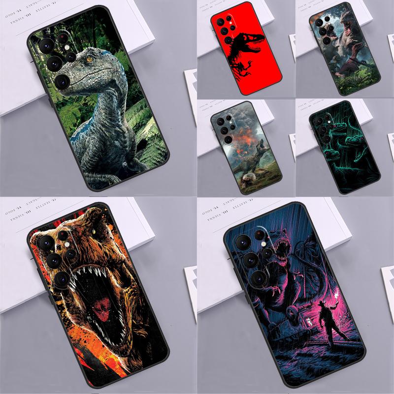 Jurassic Dinosaur World Phone Case For Samsung Galaxy S25 S24 Ultra S9 S10 S20 S22 S21 S23 Plus S24 FE Cover Coque