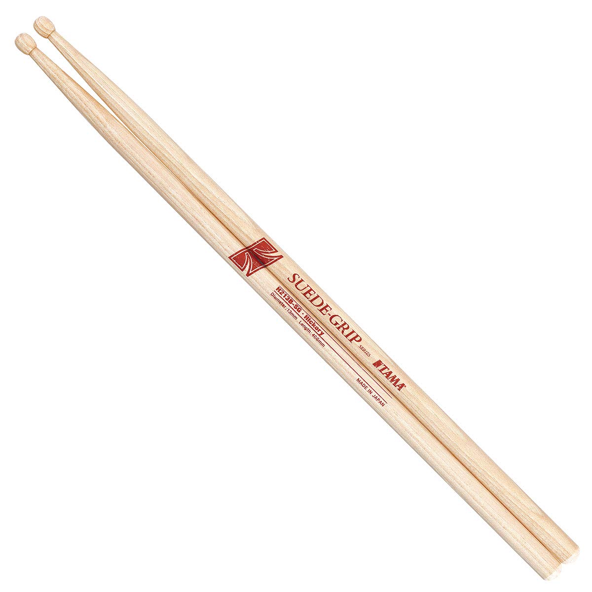 

TAMA Drumsticks with Suede-Grip Anti-Slip Finish, Hickory, 13mm, H213B-SG