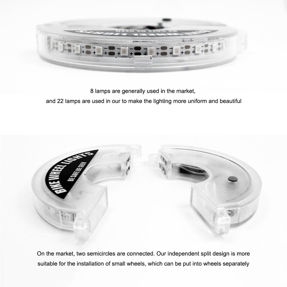 22 LED Bicycle Wheel Light Smart Vibration Sensing Flash Spoke Light USB Rechargeable Kid Balance Bike Light Car Drum Decor Lamp