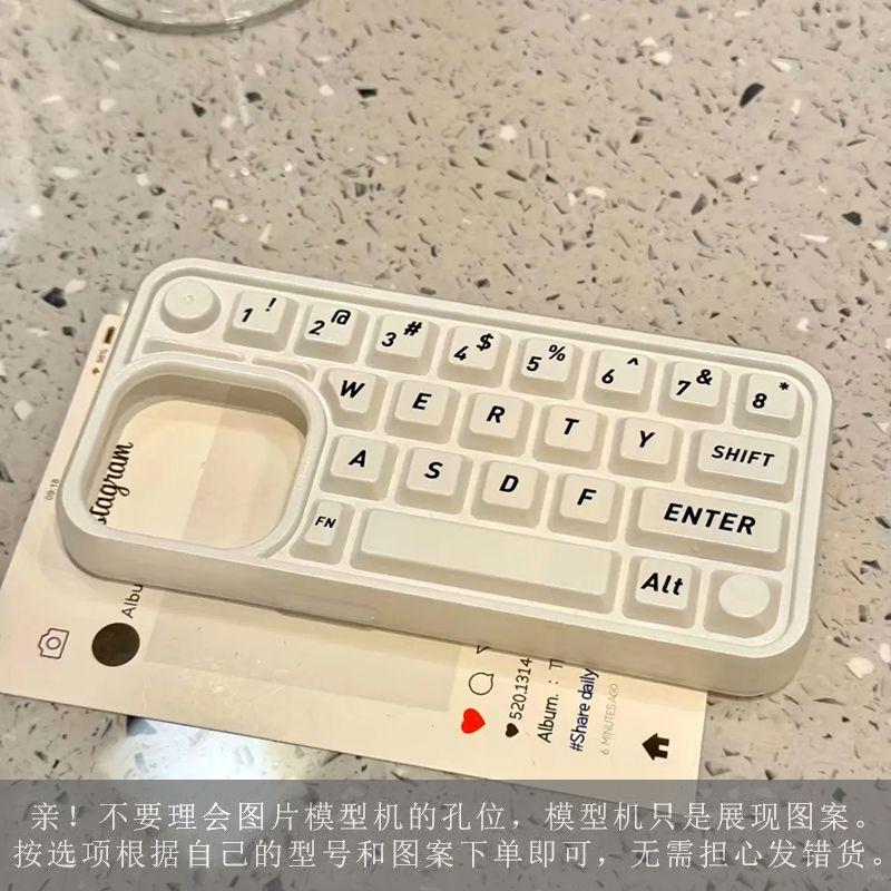 Weißer Hintergrund Buchstaben Release stress Tastatur Handyhülle Für iPhone 16 15 Pro Max 14 11 13 12 XR 8 7 Plus XS MAX Hülle