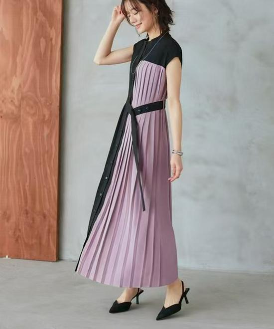 Korean-Style Temperament Pleated Dress - 2025 Short-Sleeved Edition