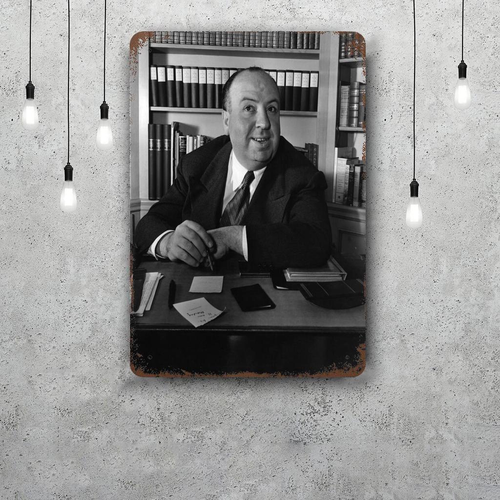 Alfred Hitchcock Decor Vintage Metal Signs Tin Signs Captain Poster Decor for Bar Pub Club Man Cave Wall Decoration