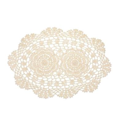 New Vintage Crocheted Doilies Shabby Chic Handmade Crochet Placemet Oval Table Mat