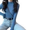 Women's Slim-Fit Korean Style Semi-High Neck Sweater – New Autumn/Winter Knitwear