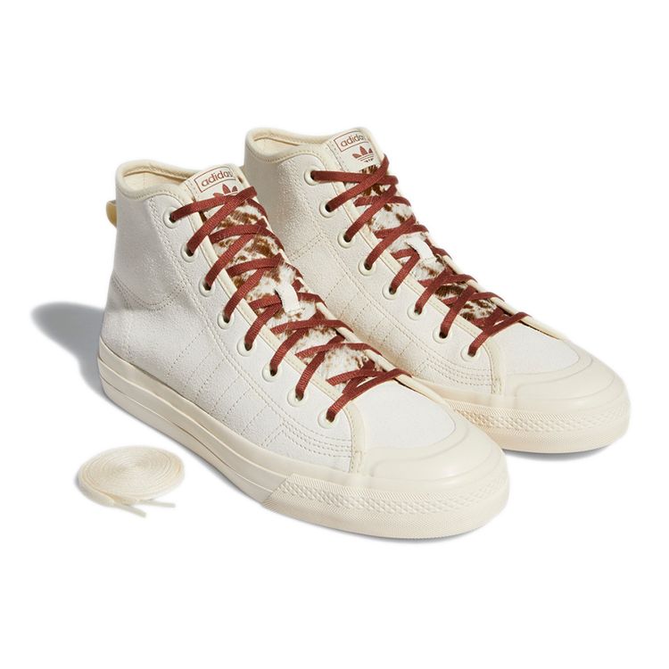 Adidas Originals Nizza Hi Rf Comfortable Durable Non-Slip Supportive High-Top Skate Shoes Unisex Sneakers Beige H01148