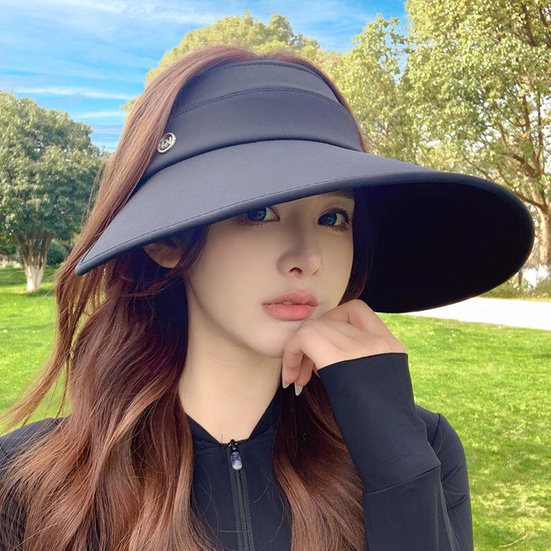 

2025 новая шляпа от солнца из ледяного шелка с открытым верхом, шляпа с широкими полями для улицы, закрывающая все лицо, защита от ультрафиолета, шляпа от солнца one size adjustable