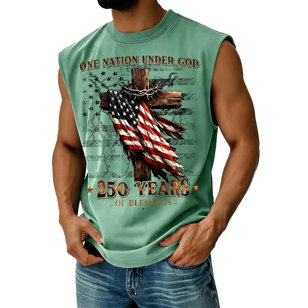 Herren Casual Tanktop mit Unabhängigkeitstag-Aufdruck