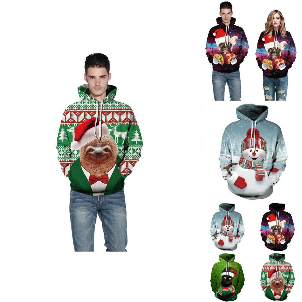 Luxuriously Comfortable Men Women Christmas Hoodie With Snowman 3d Print Design