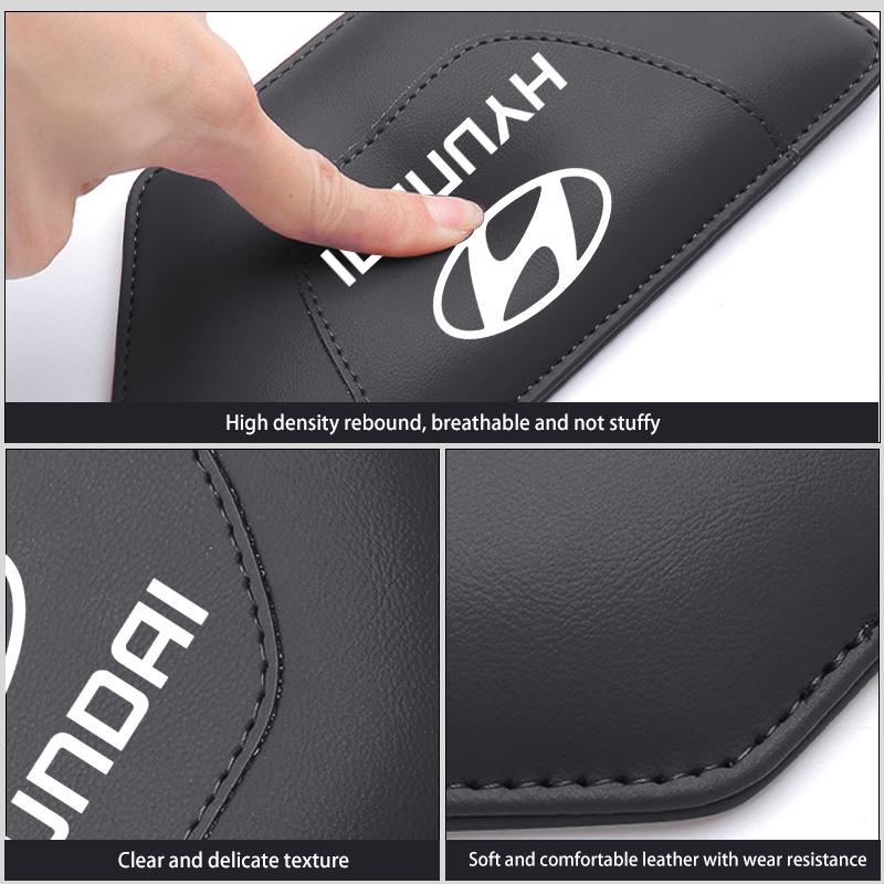 For Hyundai Car Leather Knee Pad Leg Pad Hand Inside Armrest Leg Pad Support Accessories Sonata Azera Coupe SantaFe Genesis TT1