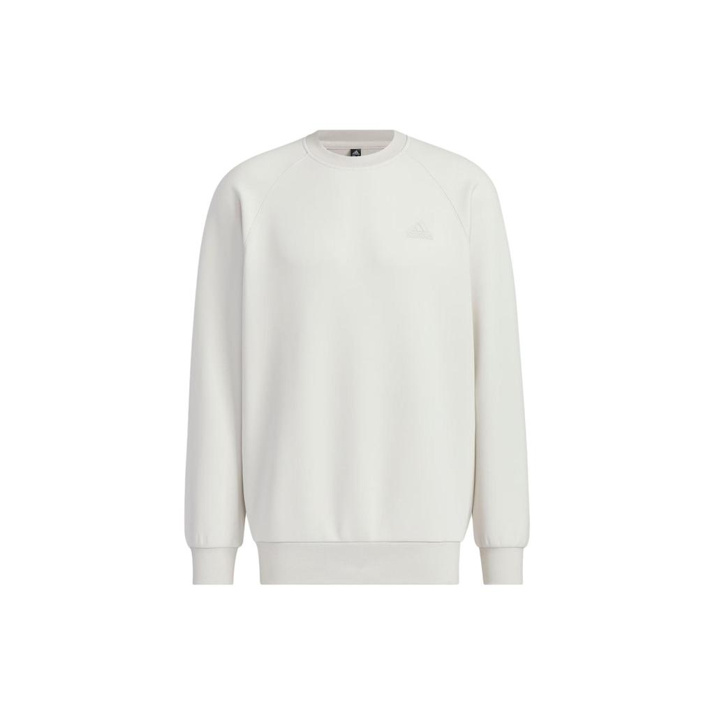 Adidas Spacer Crew Sweatshirt Logo Sports Casual Pullover Long Sleeve Men Sweatshirt Talc JJ3786