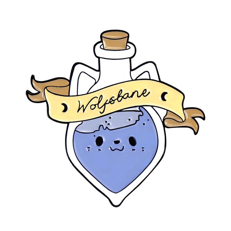 Geometric Alloy Magic Potion Bottle Brooch For Fashionable Accessories Unisex Style