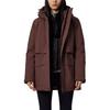 SAUCONY Solid Color Long Hooded Down Jacket Women Outerwear Chestnut-Brown SC1240166A-CO56