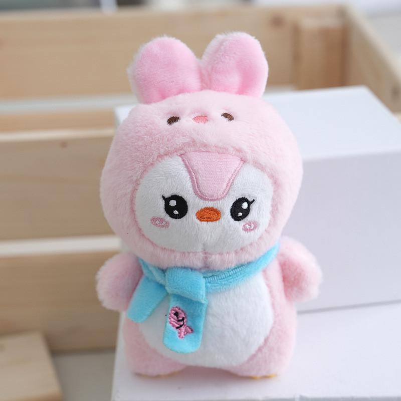 Adorable Plush Penguin Keychain Doll Soft Pp Cotton Gift Blue Pink Gray Yellow