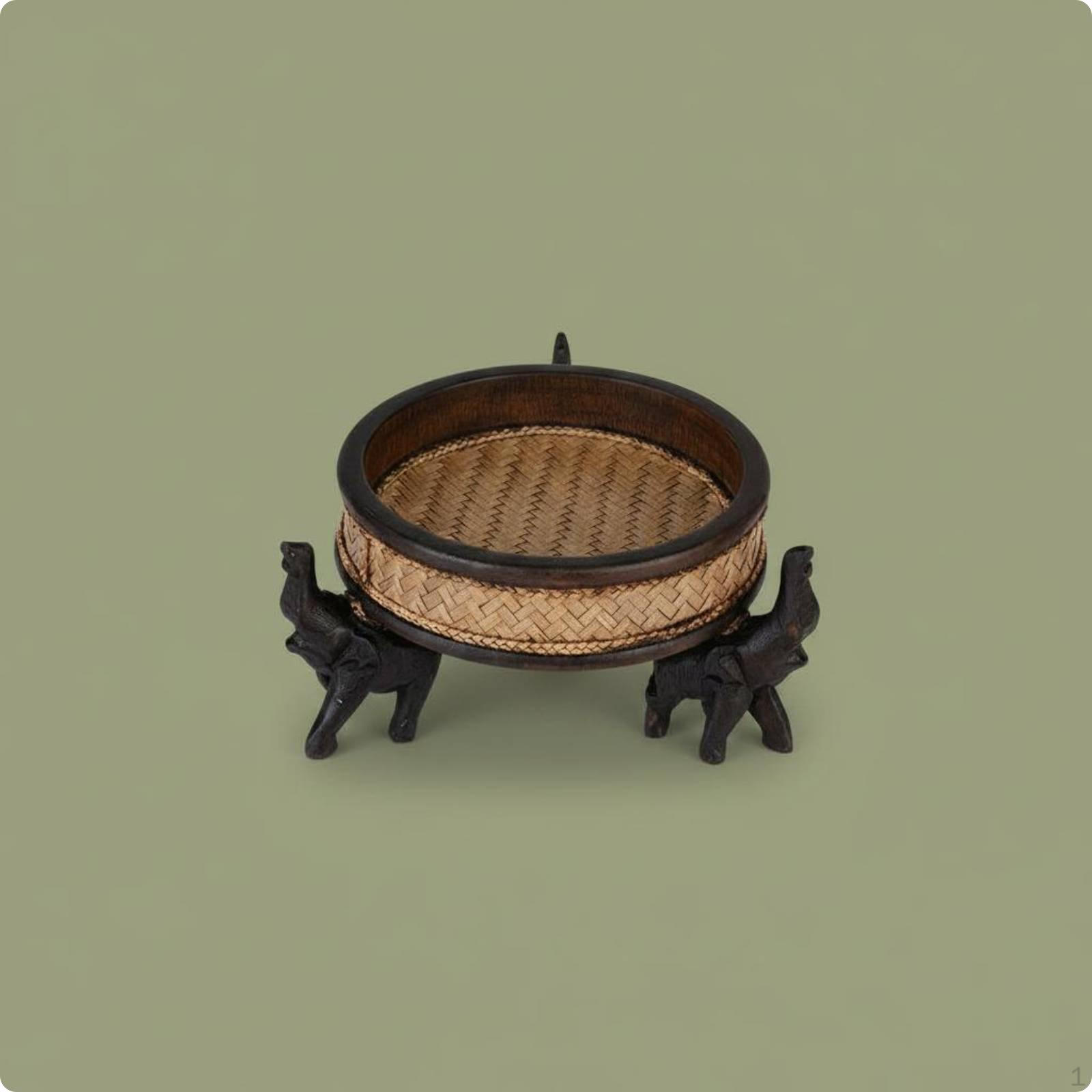 Decorative Elephant Tray Handcrafted Wooden Bowl