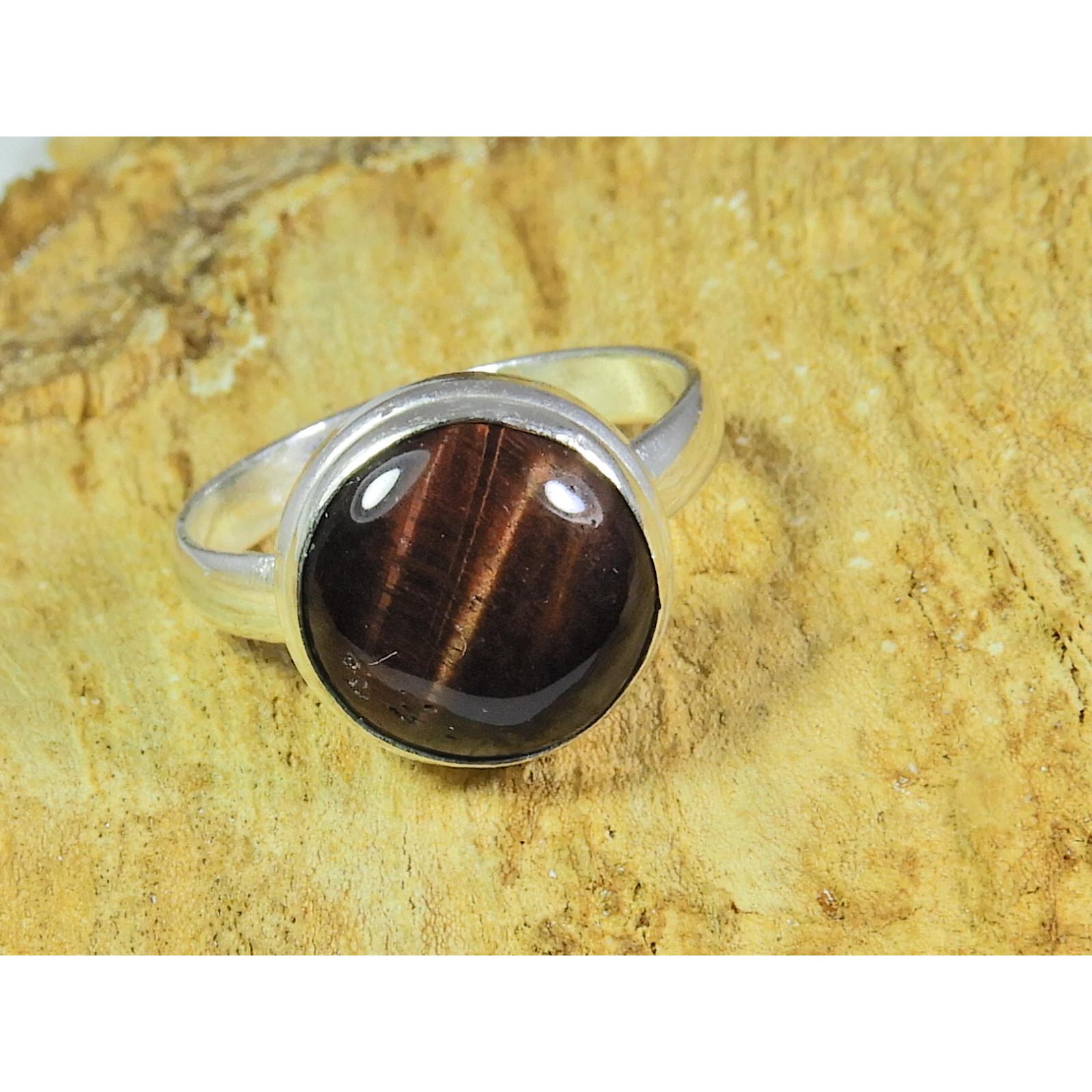 

Natural Tiger Eye 925 Solid Sterling Silver Ring Size US-9 PG-204