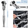 Ratchet Handle Chrome Vanadium Steel 2-in-1 Multi-Purpose Reversible Resilient Head Ratchet Wrench 1/4'' Drive Ratchet Handle
