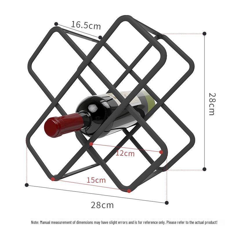 Elegant Checkered Red Wine Rack Ornament for Living Room Cabinet Storage