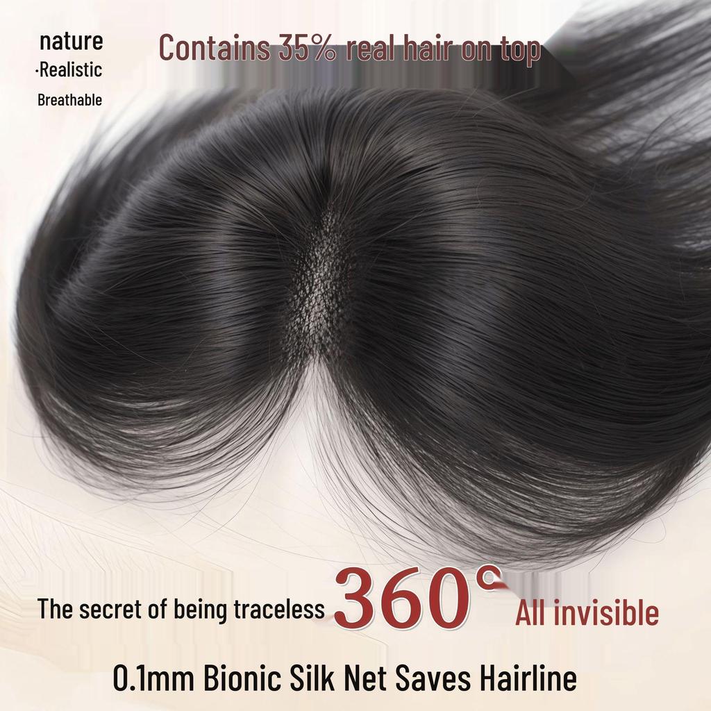 Women's Clip-In Top Layer Wig with Free Shipping - Thickening, Volumizing, Fluffy Collarbone-Length Hair Replacement