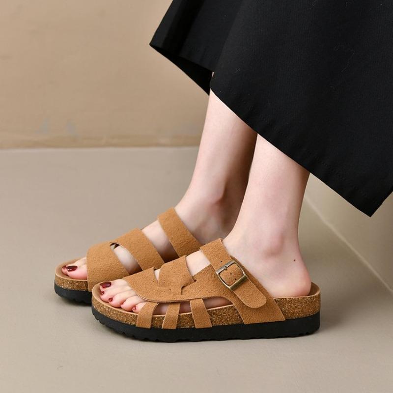 Fashion Fashion Women Suede Clogs Slippers Adjustable Buckle Slip On Footbed Home Clog Slippers Outdoor Beach Sandals With Arch Support