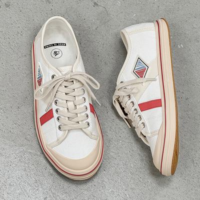 Retro Canvas Shoes Summer New Light Soft Sole Breathable Color Matching Lace-up Sports Shoes