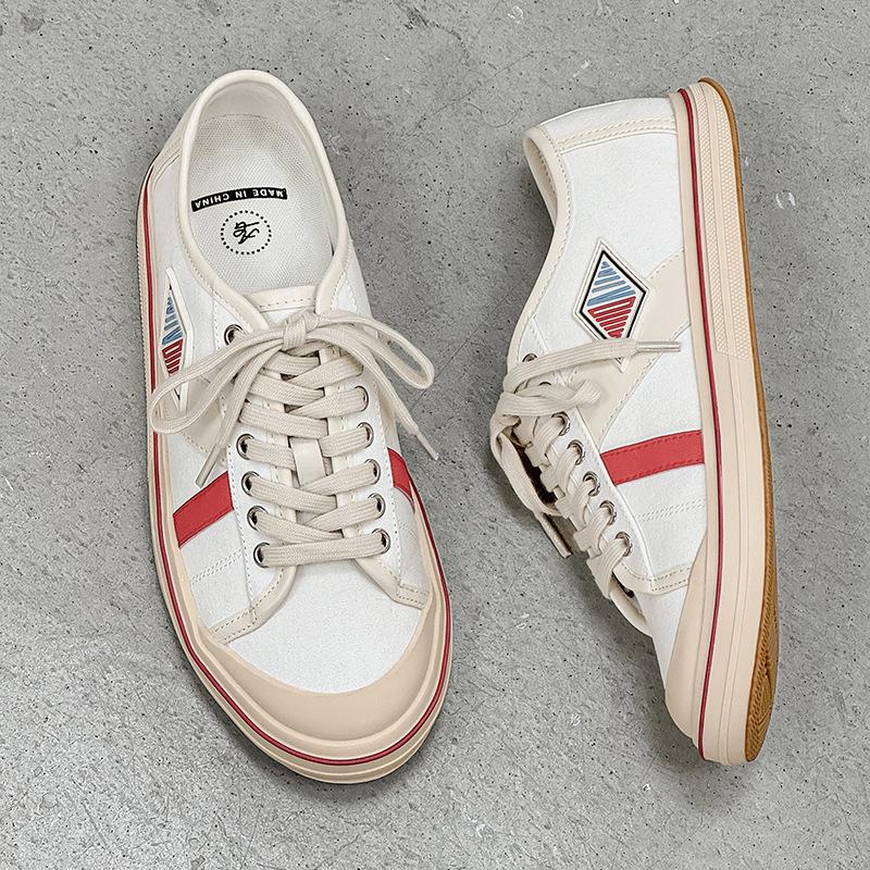 Retro canvas shoes summer new light soft sole breathable color matching lace-up sports shoes