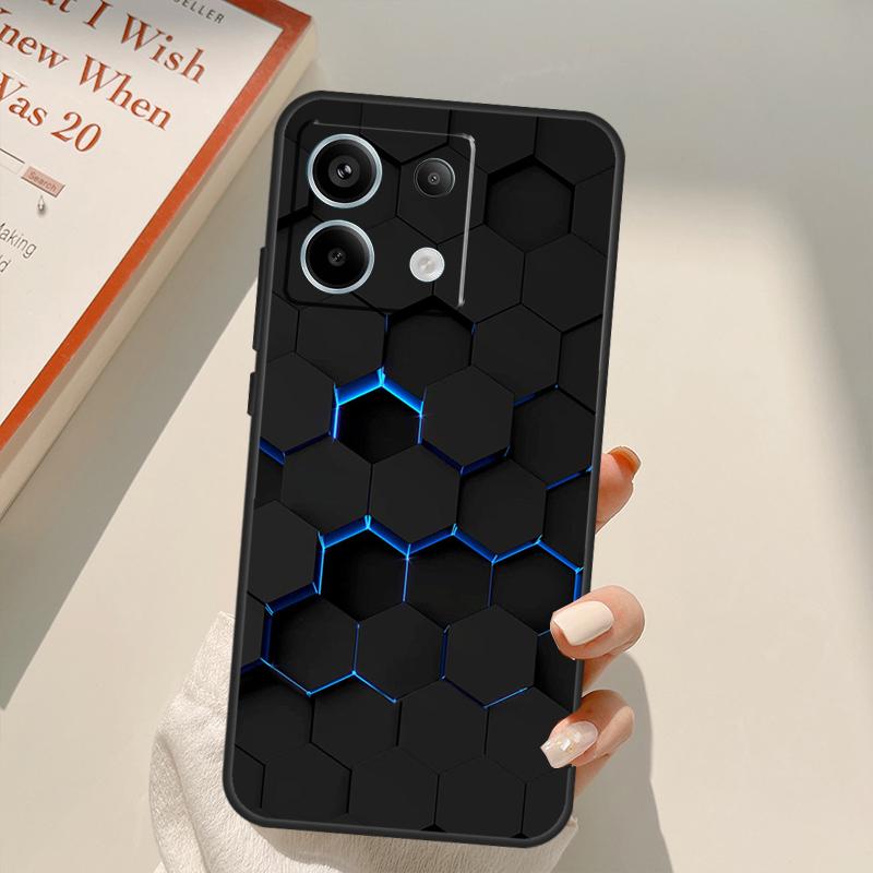 

3D Hexagonal Lights Funda For Xiaomi Redmi Note 14 13 12 10 11 15 Pro Plus Case For Redmi 15C 10C 12C 13C 14C 15 Redmi Note 14 Pro 5G