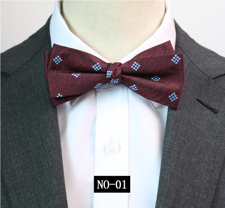 Pattern Bow Tie Men'S Banquet Business Wedding Groom Best Man Gentleman'S Dress Studio Burgundy Navy Bow
