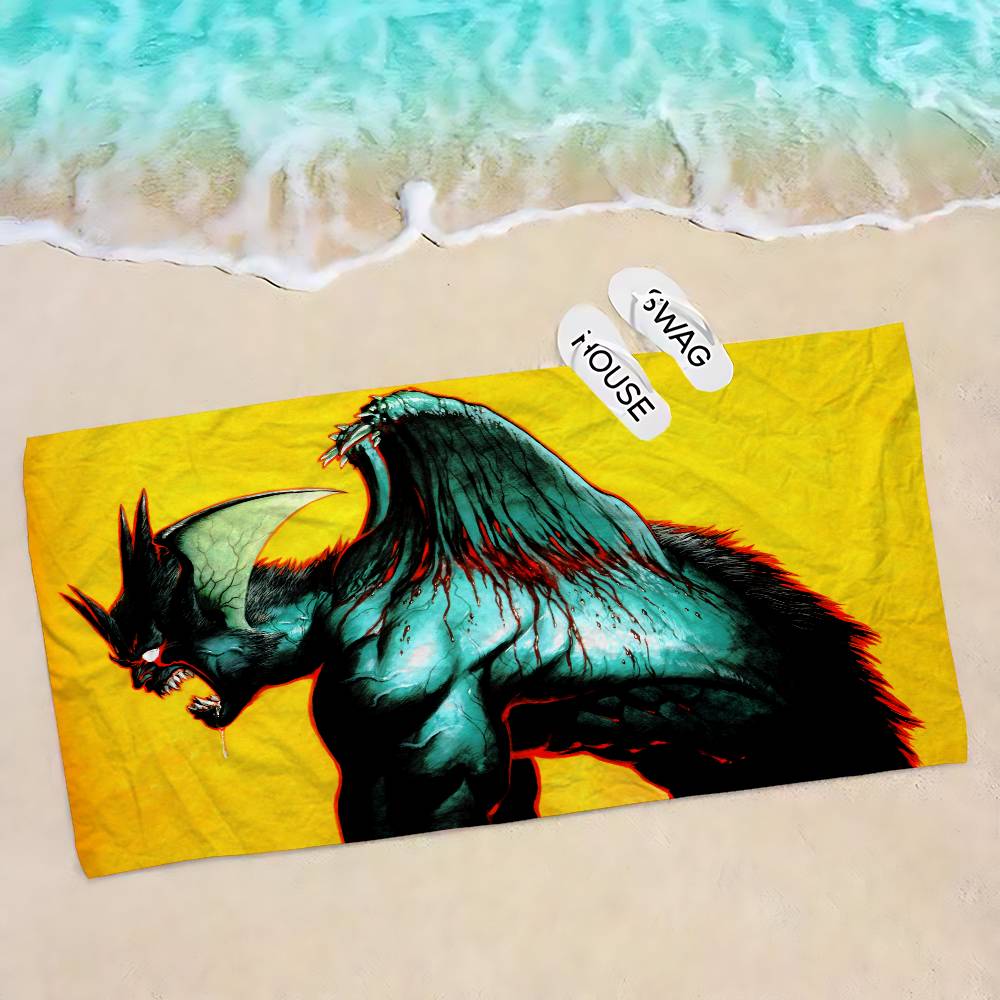 Devilman Crybaby Anime Bath Towel Microfiber Soft Water Absorbing Breathable For Girl Kids Decorative Cartoon Beach Towel