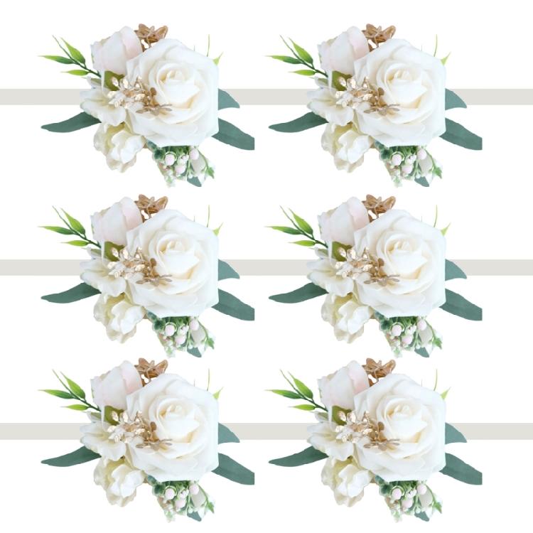 Реалистичные браслеты-корсажи Цветочный аксессуар Шелковый свадебный браслет-корсаж на запястье с эластичными лентами для подружек невесты, невесты