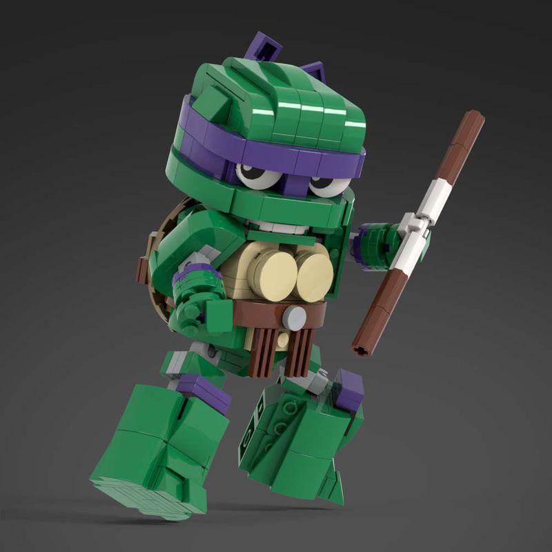 MOC Animated Movie Figures Turtle Mecha Model 1987 Violent Tortoise Warrior Mini Doll Building Block Kid Toy Adult Birthday Gift